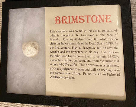 Brimstone sample in display case